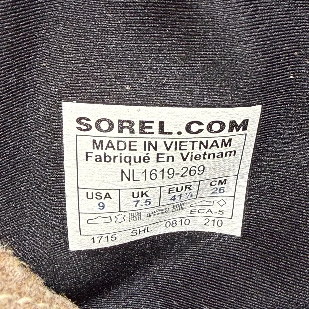 Sorel Sorelli Tall Lace Up Boots Womens 9 Taupe Quilted Wool Snow Boot Gorpcore